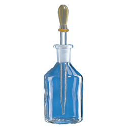 Dropping bottle, soda-lime glass, clear, with dropping pipette and rubber cap / EA