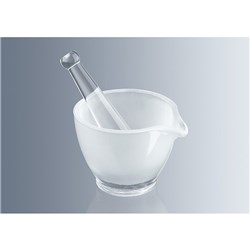 Mortars with pestles, borosilicate glass 120mm diameter / EA
